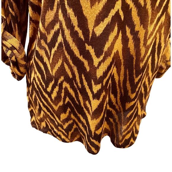 French Laundry open cardigan, tiger print, brown /carmel, long sleeves L - Picture 11 of 17